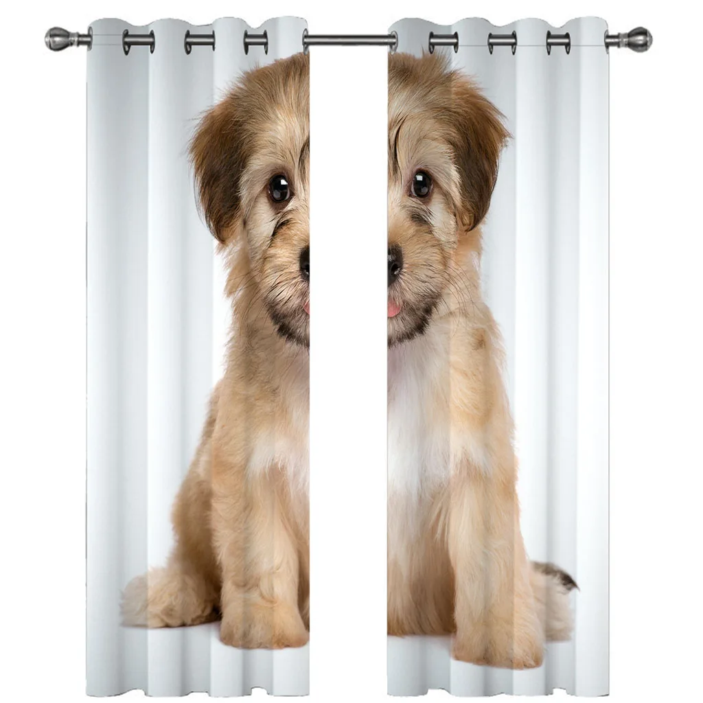 Элегантные шторы HUANZHUANG для комнаты желтые щенки животные хит продаж богемный