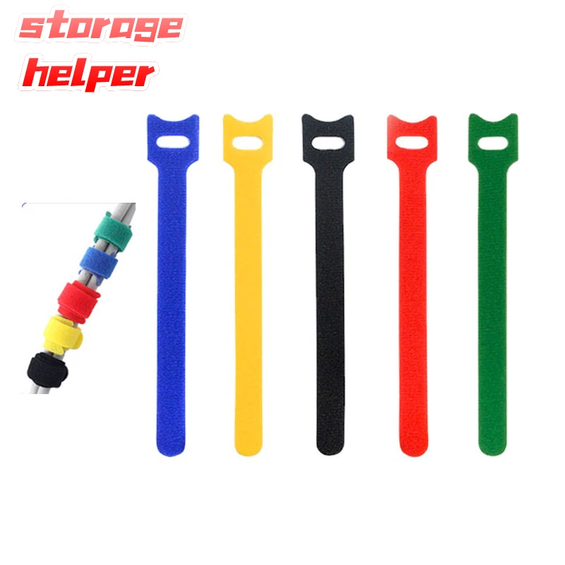

50 Pcs Reusable Cable Ties Loop and Hook Fastener Tape Nylon Magic Cable Ties Velcros Strap Wire for Electric Equipment