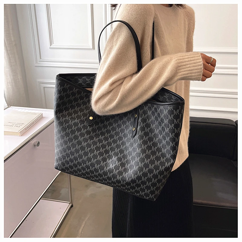 Large-capacity Bag Women's 2022 New Trendy High-end Western Style Explosive Portable Shoulder Bag All-match Tote Shopping Bag