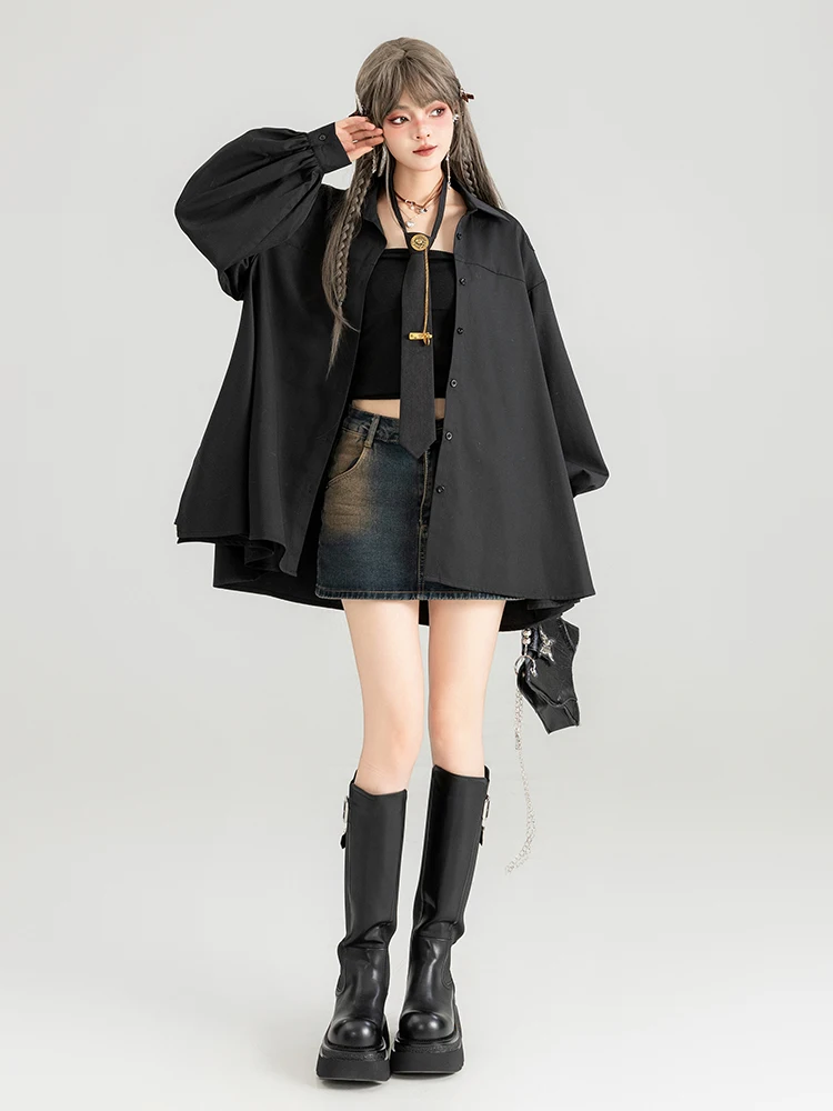 Летняя Тяжелая промышленная Вышивка бабочки черная рубашка с коротким рукавом