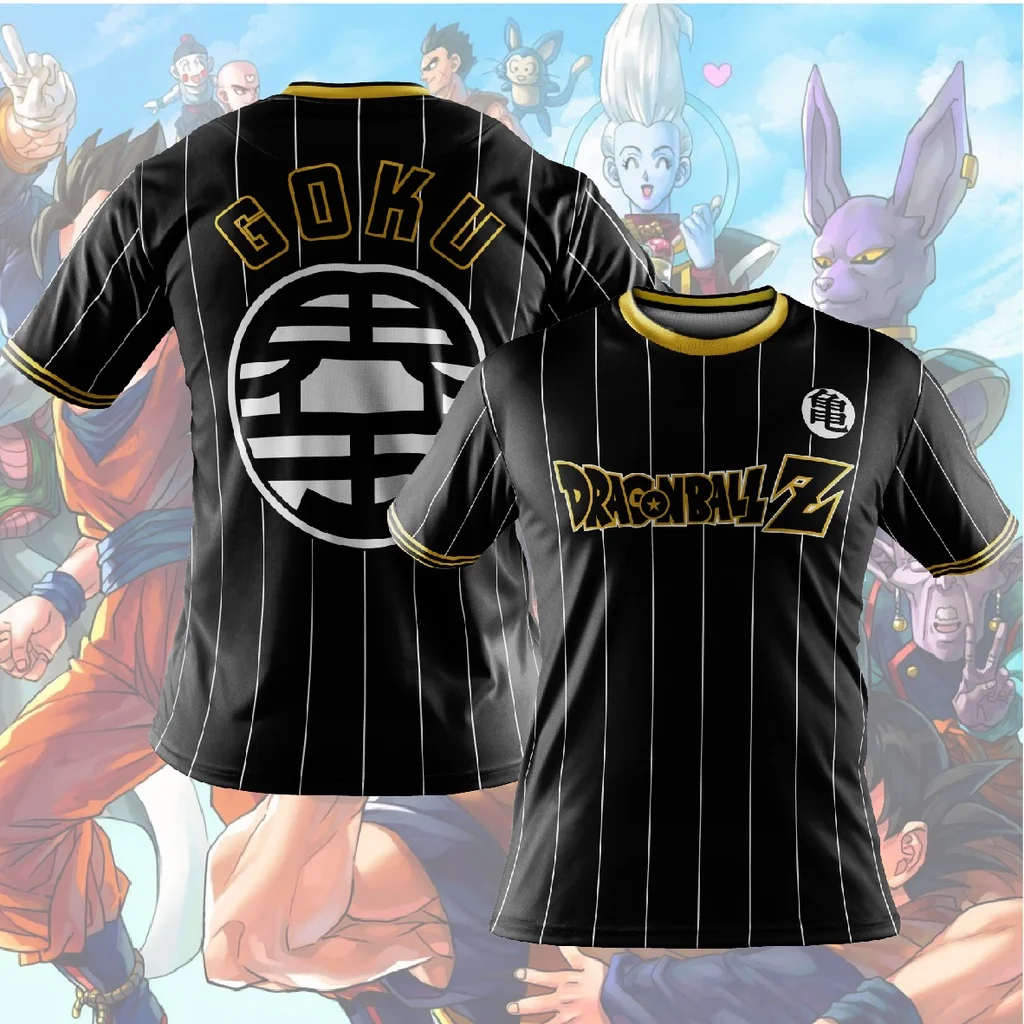 Dragon Ball Z Son Goku Super Saiyan Oversize T Shirts Boy Kids Clothes Short Sleeve T-shirt White Black Orange Breathable Jersey