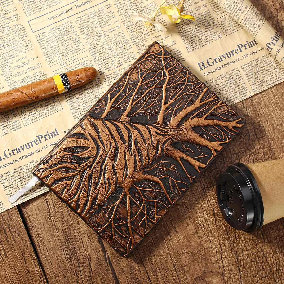 

Magic Notebook Creative Hard Cover Diary Book A5 Vintage Handcraft Leather Embossed Fashion Notebook Travel Journal