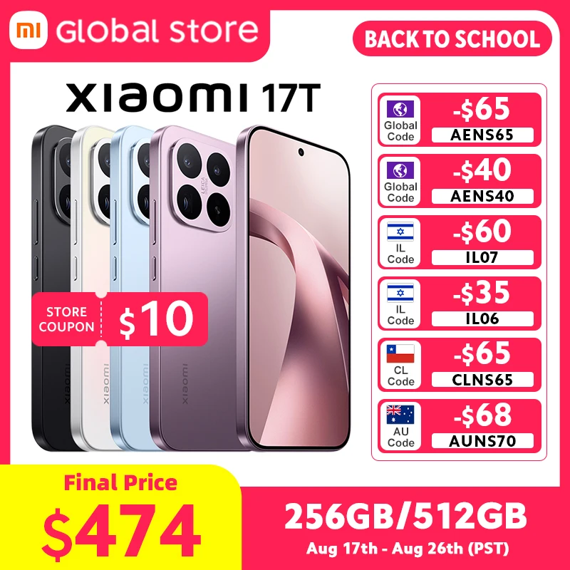 Фото Глобальная версия смартфона Xiaomi 17T 5G с камерой Leica 50 МП, аккумулятором 6500 мАч, быстрой зарядкой 67 Вт, 6,59-дюймовым дисплеем с защитой зрения и процессором MTK Dimensity 8500-Ultra №1