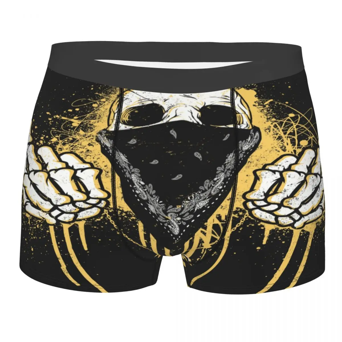 

Men's Panties Underpants Boxers Underwear Skull Flips The Bird Sexy Male Shorts