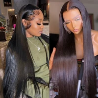 360 Lace Frontal Wig Human Hair Wigs For Black Women Brazilian Pre Plucked 34 30 Inch Glueless Hd 13x4 Straight Lace Front Wigs