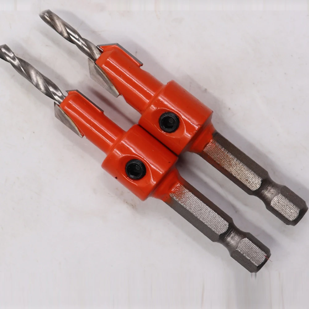 

4Pcs Countersink Drill Bit 6.35mm Hex Shank Salad Step Drill Bit HCS For Woodworking Drilling Counterbore Power Tool Accessories