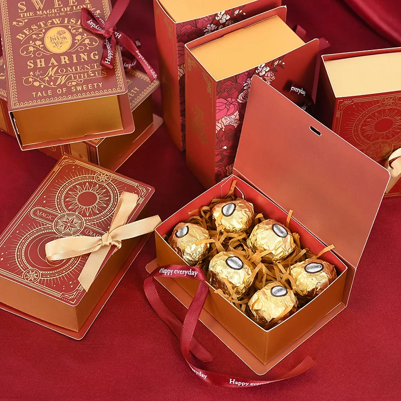 

5pcs Creative Magic Book Shape Candy Box Exquisite Wedding Favor Gift Boxes For Birthday Party Baby Shower Decor Packaging Case