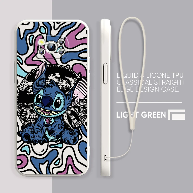 

Cartoon Disney Cool Stitch For POCO M5S M4 M3 C55 C50 C40 C3 X5 X4 X3 X2 F5 F4 F3 Pro GT NFC Liquid Rope Silicone Phone Case