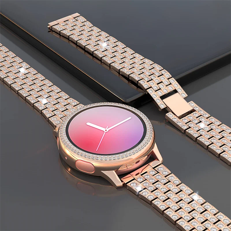 

20mm 22mm Band for Samsung Galaxy Watch 4/Classic/46mm/42mm/active 2 Gear s3 Metal Diamond bracelet Amazfit GTR/GTS 2/2e/3 strap