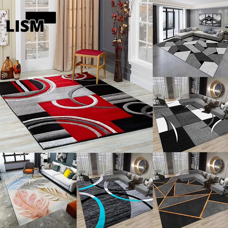 

Nordic Abstract Carpets for Living Room Home Decoration Coffee Table Large Area Rugs Modern Geometric Design Kitchen Floor Mat