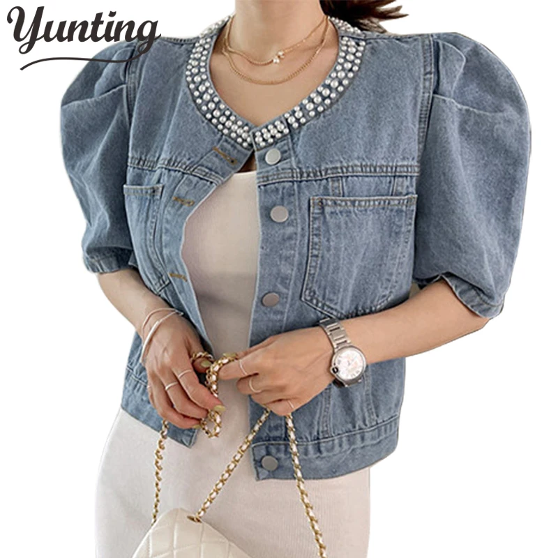 High Waist Short Spring Jacket Woman Autumn Slim Thin Denim Female Jeans Streetwear Coat Clothing