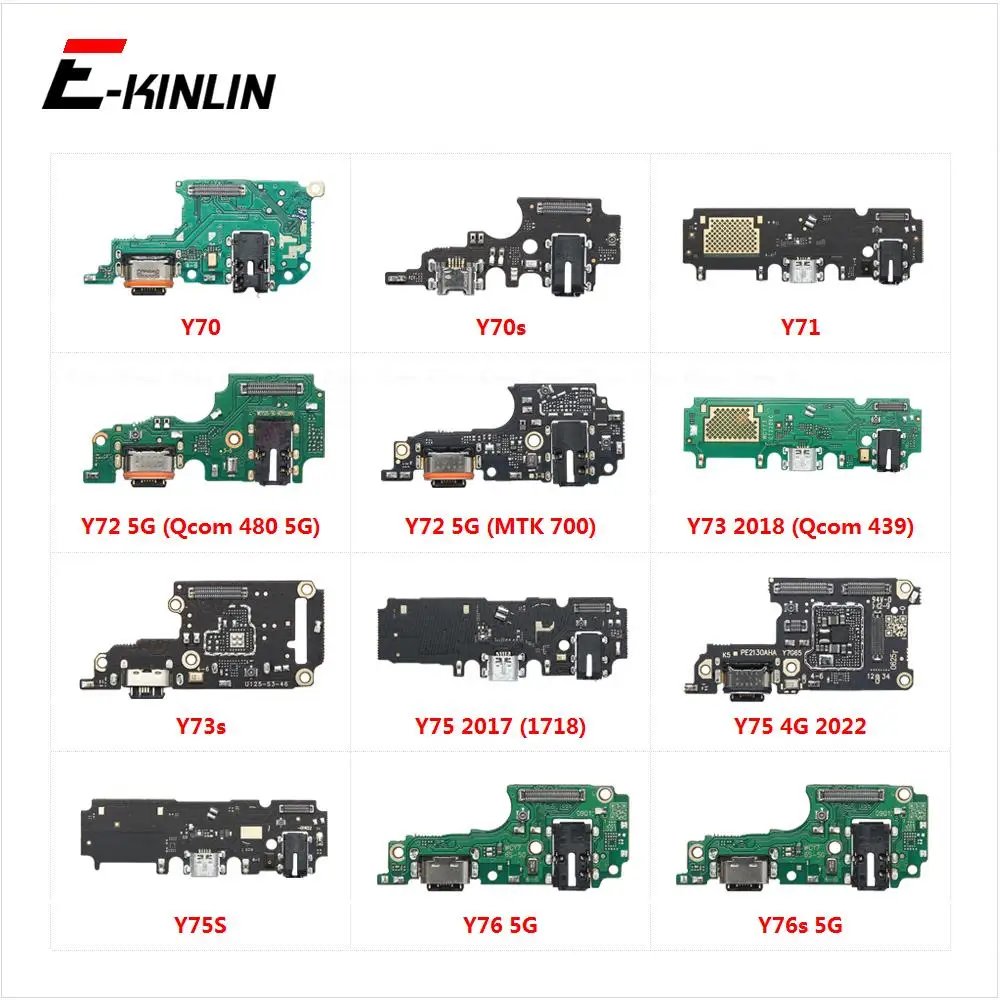 

USB Charging Charger Dock Port Board With Microphone Mic Flex Cable For Vivo Y76s Y75s Y73s Y70s Y76 Y75 4G Y73 Y72 Y71 Y70 5G