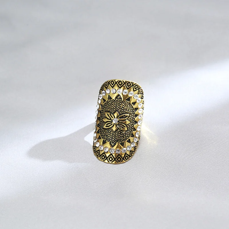 

2023 Bohemian Geometric Ring for Men Gold Color Vintage Punk Finger Rings Gothic Accessories Aesthetic Hip Hop Jewelry Gift