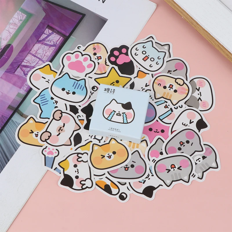 

45Pcs Cute Cat Stickers Vinyl Decals Animals Kitten Sticker For Bottles Laptop Computer Phone DIY Diary Scrapbooking Decoration