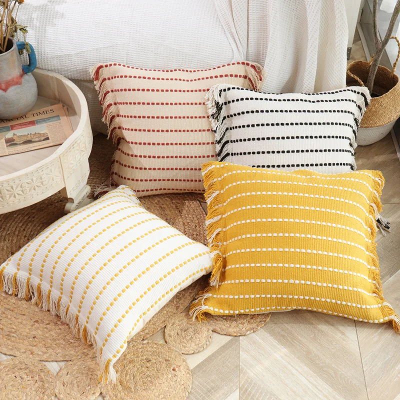 

Luxury Jacquard Embroidery Cotton Cushion Cover Household Living Room Pillow Cover for Sofa Home Decortive Pillowcase 45*45cm
