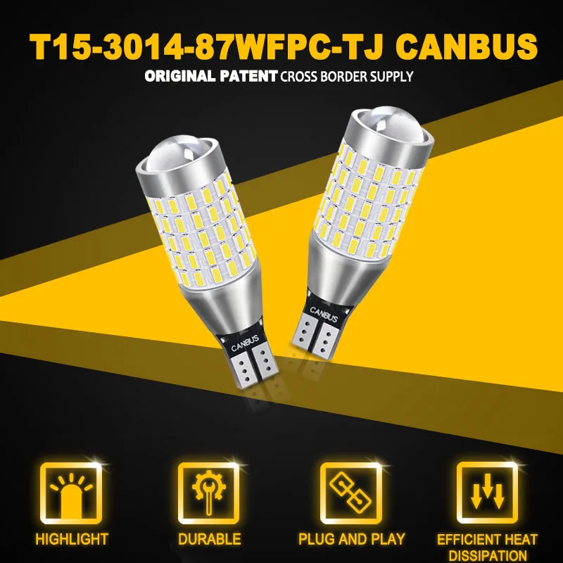 JIACHI Factory 50 шт. Супер яркая светодиодная лампа T15 W16W Canbus с высоким люменом 540LM 921 912