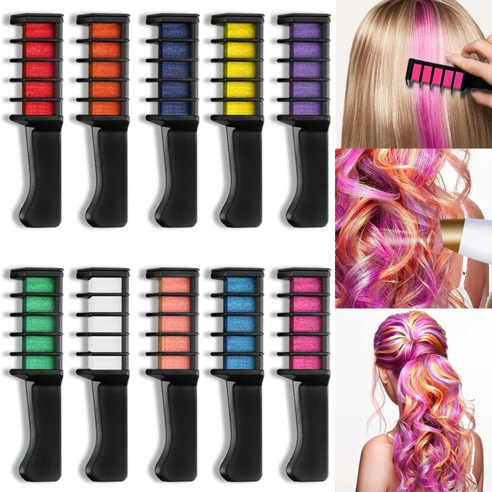 Comb Temporary Hair Dye Pencil Mini Chalks Disposable Women Styling Dye Accessories