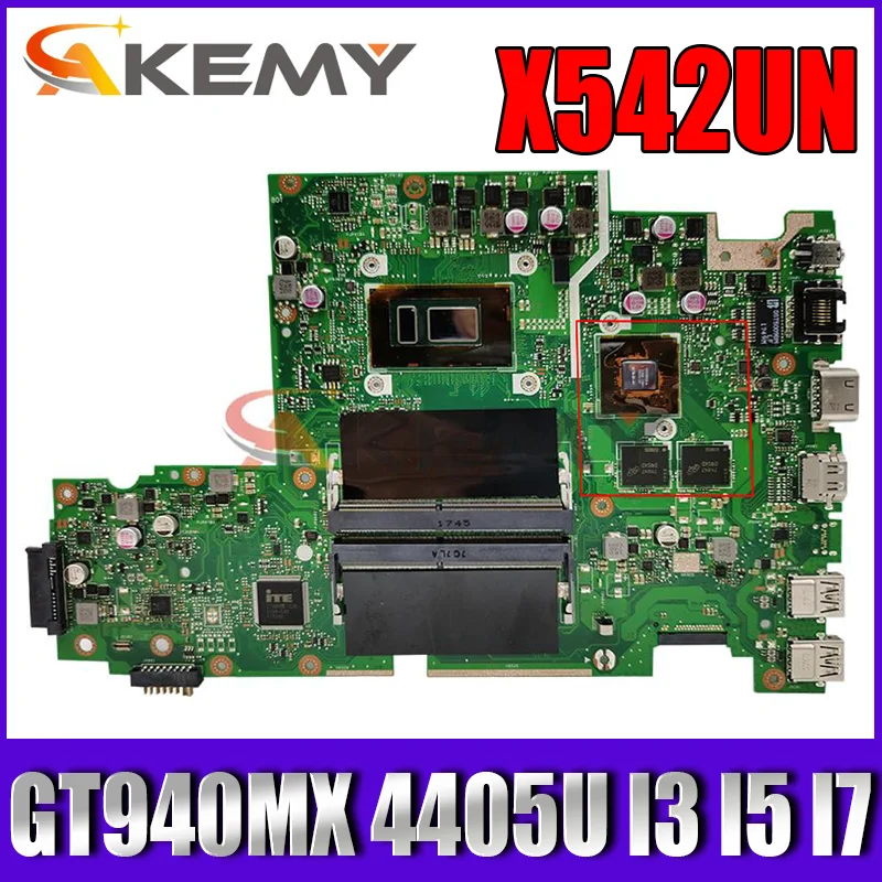 

For ASUS FL8000UN V587UN X542UF X542U X542UN Laptop Motherboard 4405U I3 I5 I7 7th-8th Gen CPU GT940MX V4G GPU X542UQ Mainboard