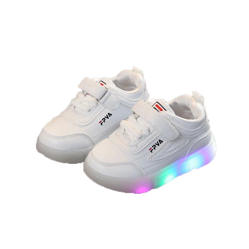 Fashion 2023 Solid Children Casual Shoes LED Lighted Hot Sales Baby Boys Girls Sneakers Toddlers Classic Kids Shoes Tennis