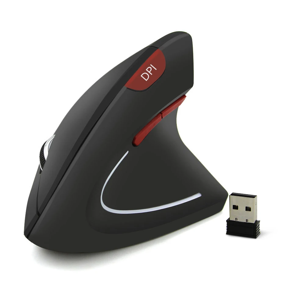 

2.4GHz USB Wireless Vertical Mouse with RGB Backlight Matte Mause with Mouse Pad Wrist-care Ergonomic Mice for PC Thinkpad