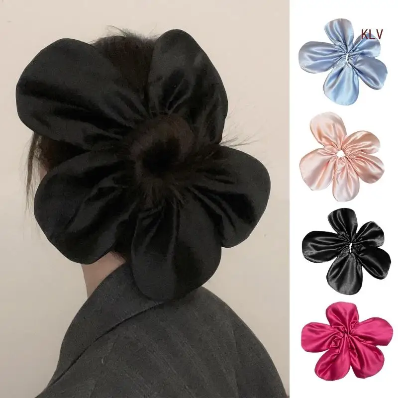 

Colorful Oversized Flower Hair Scrunchies Elastic Hair Ropes Summer Ponytail Holder Festival Woman Hair Supplies