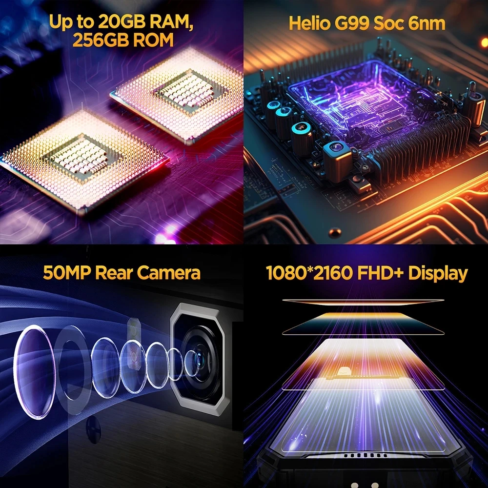 Ulefone Armor 20WT DMR Walkie-Talkie Smartphone Rugged Waterproof 10850mAh Mobile Phones 20GB+256GB Android Phone