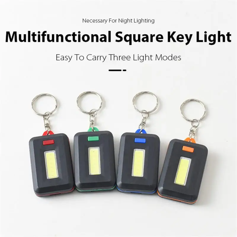 

1PCS Portable Mini COB LED Keychain Flashlight Key Chain Keyring Torch Light Lamp With Carabiner For Camping Hiking Fishing
