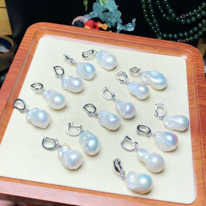 D33 Кулон из натурального жемчуга в стиле барокко ожерелье кулон телесного цвета