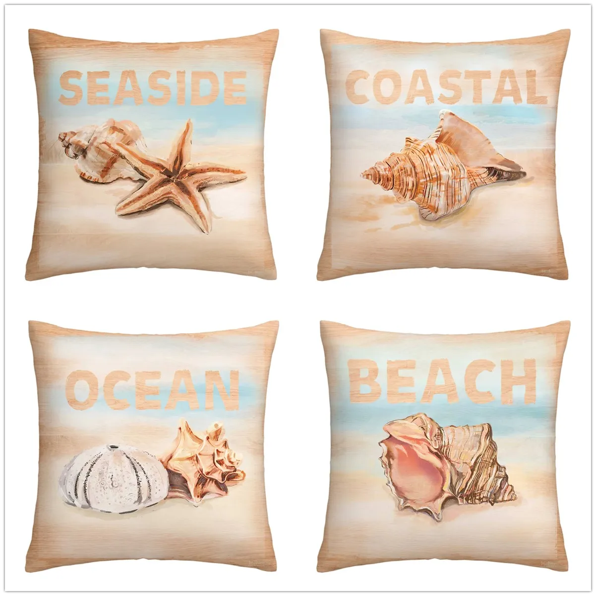 

Льняная наволочка с рисунком в виде морской звезды