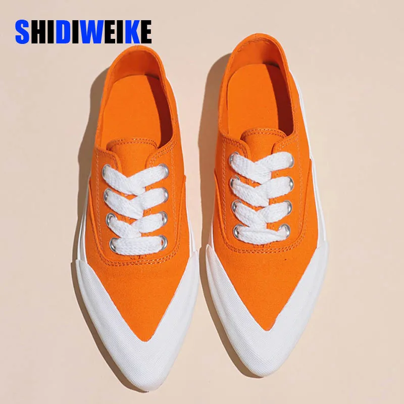 

SDWK/Новинка; Женская парусиновая Спортивная повседневная обувь; Весенние кроссовки на плоской подошве; Обувь для бега; Женская обувь; Лоферы с острым носком; Mujer Zapatos Fad