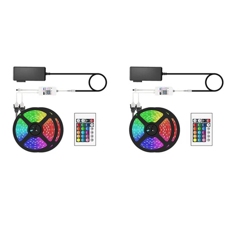 

Светодиодные лампы RGB 5050 с дистанционным управлением, приложение для смартфона, светодиодный ные лампы для спальни, бара, комнаты «сделай са...