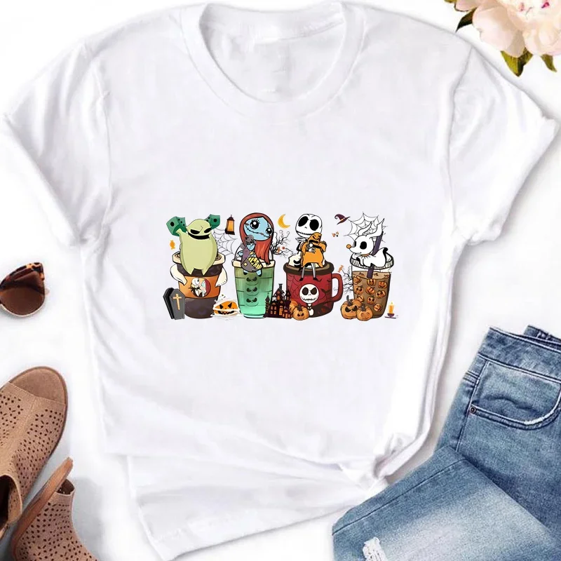 Футболка с принтом Кошмар перед Рождеством Джек Салли летняя женская уличная