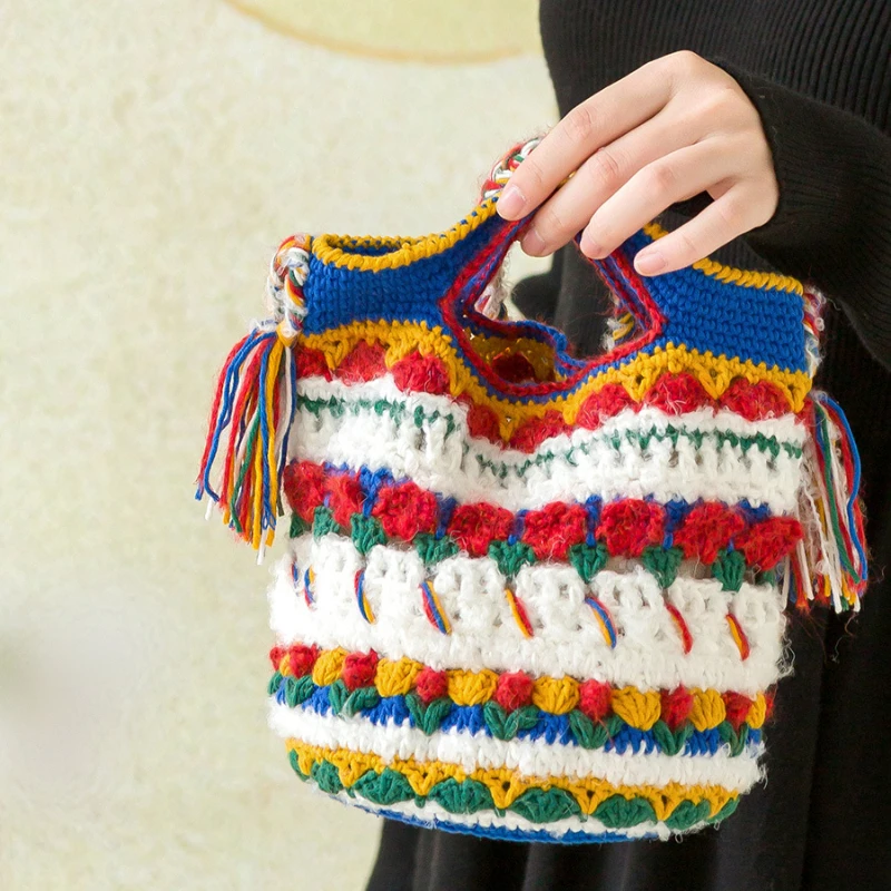

Susan's Family DIY Crochet Kit Bucket Shoulder Bag Material Package Crochet Bag Kit