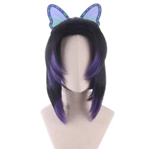 Парик для косплея шинобу из аниме «рассекающий демонов» кочоу, реквизит для косплея, аксессуары, волосы с фиолетовым градиентом