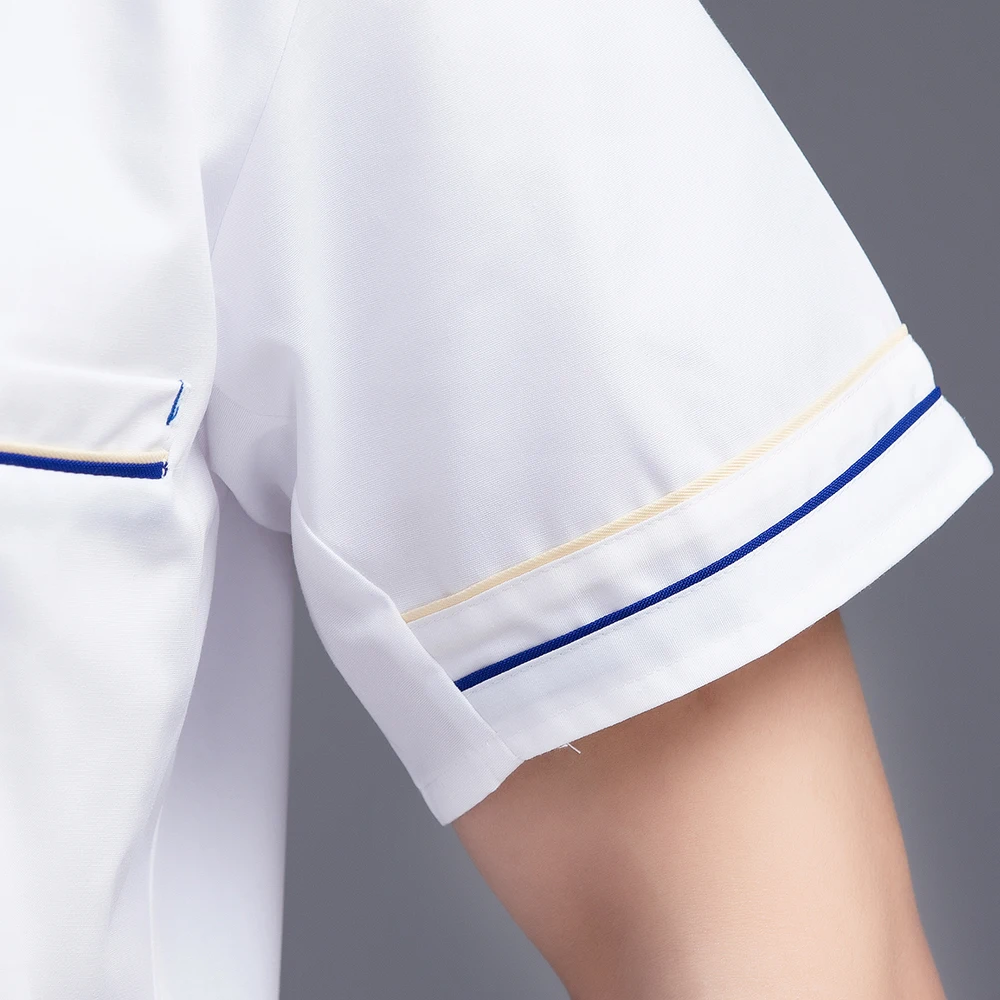 Unisex Kitchen Work Clothes Men Bakery Barber Workwear Short Sleeved Overalls Chef Jackets Wholesale Price Food Service Uniforms |