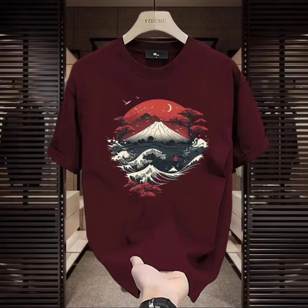 Футболка мужская оверсайз с графическим принтом винтажная тенниска из мягкого