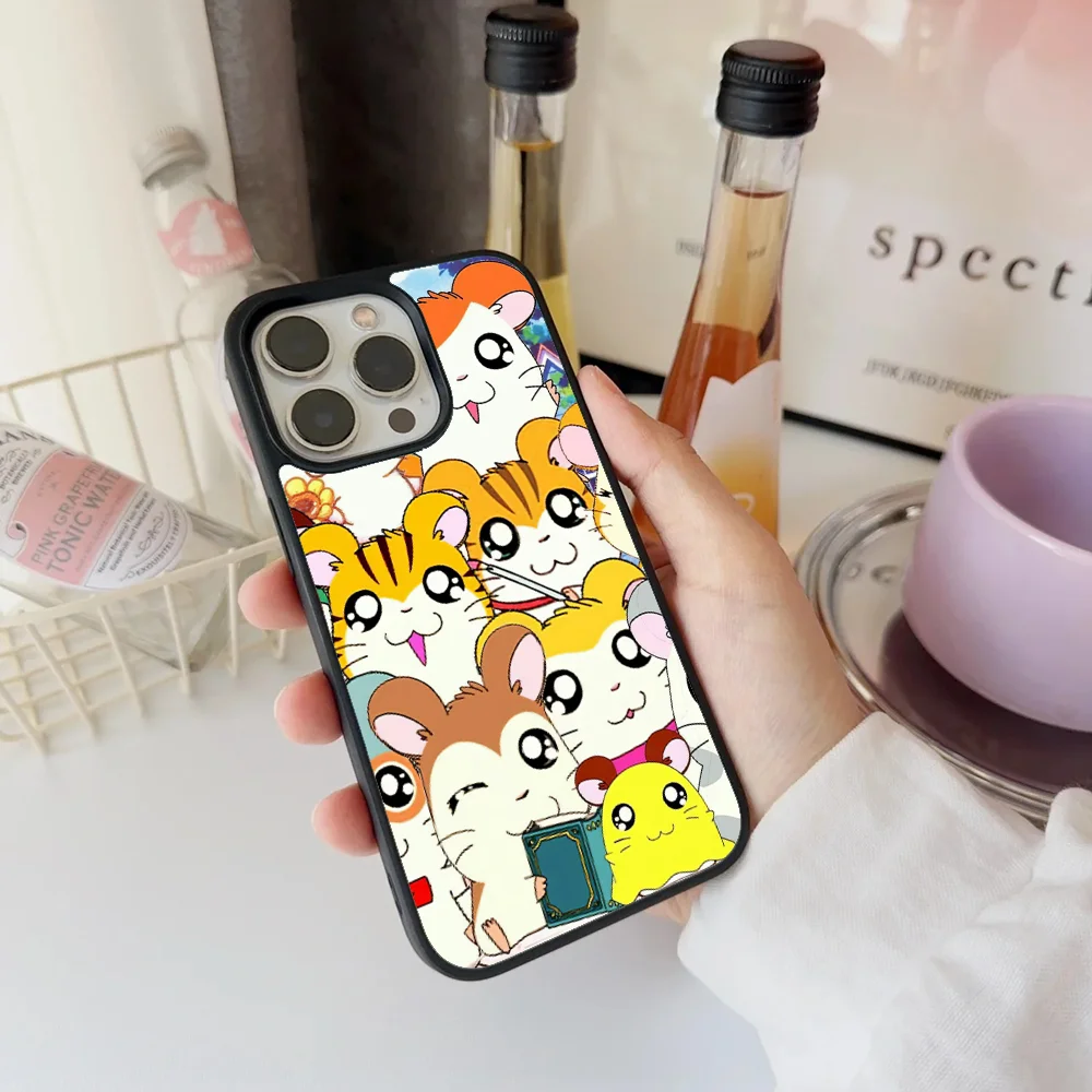 Hamtaro милый чехол для телефона в виде хомяка IPhone 11 12 13 14 15 16 Plus Pro Max зеркальный