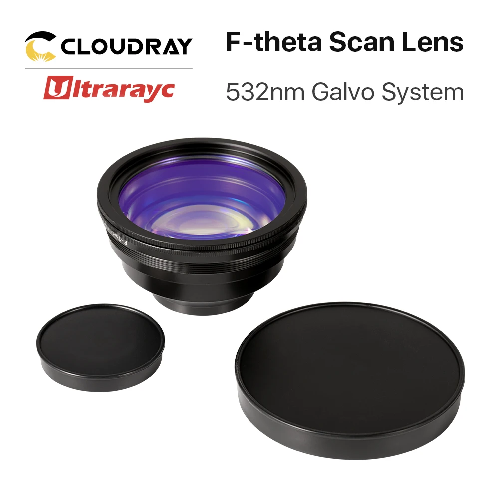 

Ultrarayc 532nm F-theta Scan Lens Полевая линза Фокусное расстояние 100-500 мм Поле сканирования 70×70-360×360 для зеленой лазерной гальвосистемы 532 нм