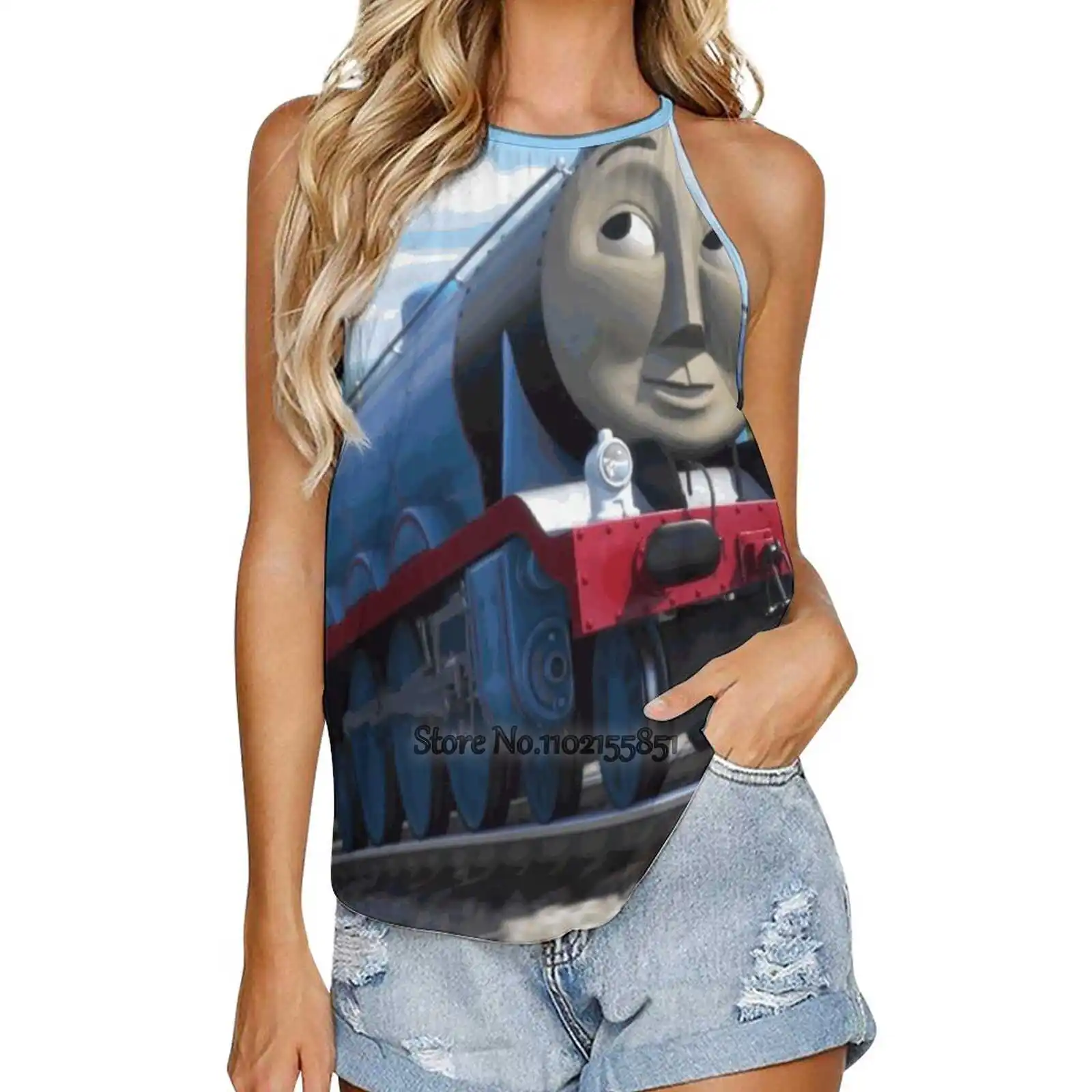 

Gordon From Thomas The Tank Engine Camisole Sexy Vest Tank Tops Print Women T-Shirt Harajuku Casual Loose Thomas Tank Thomas