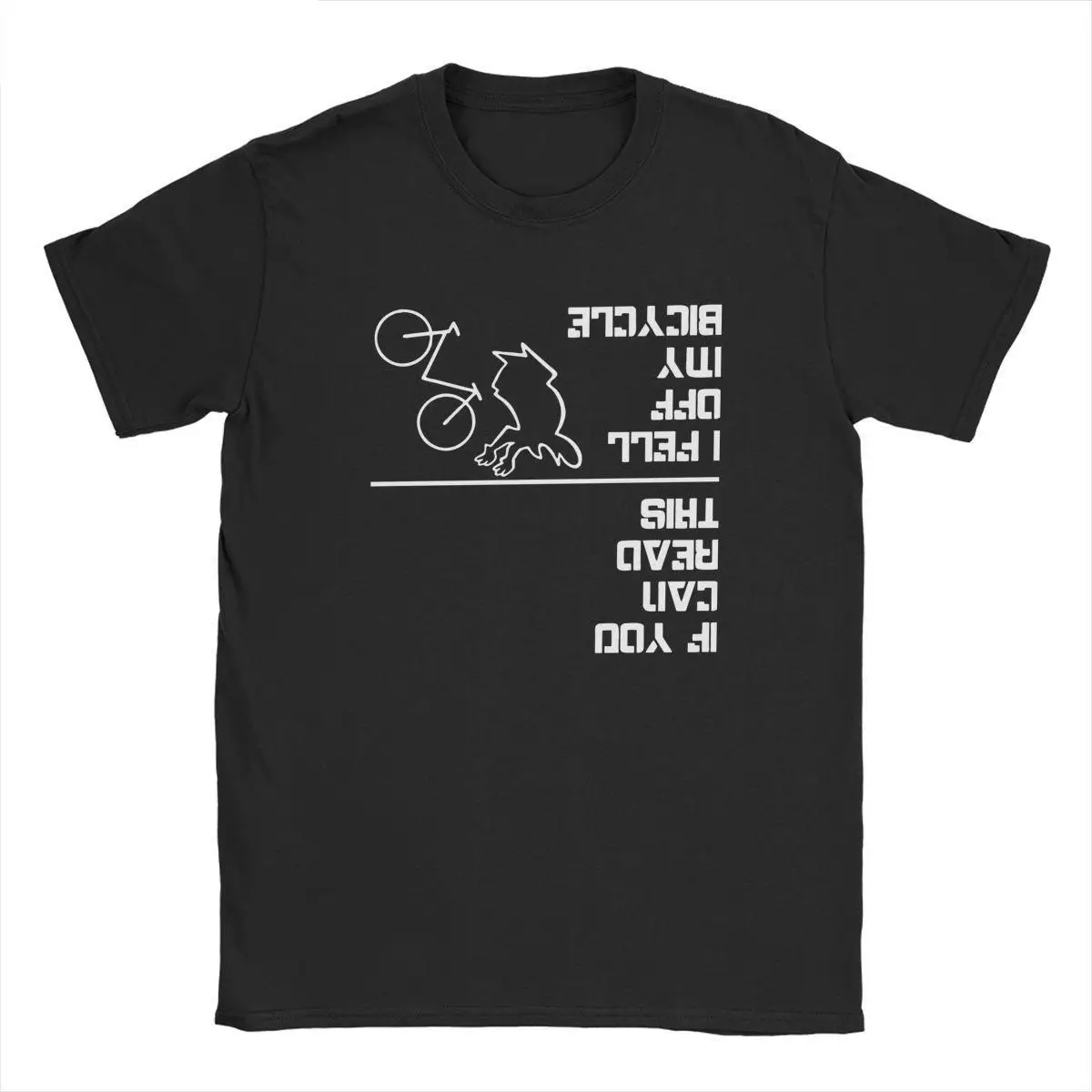 I Fell Of My Bicycle La Linea T-Shirts Men Funny 100% Cotton Tee Shirt O Neck Short Sleeve T Shirts Summer Tops