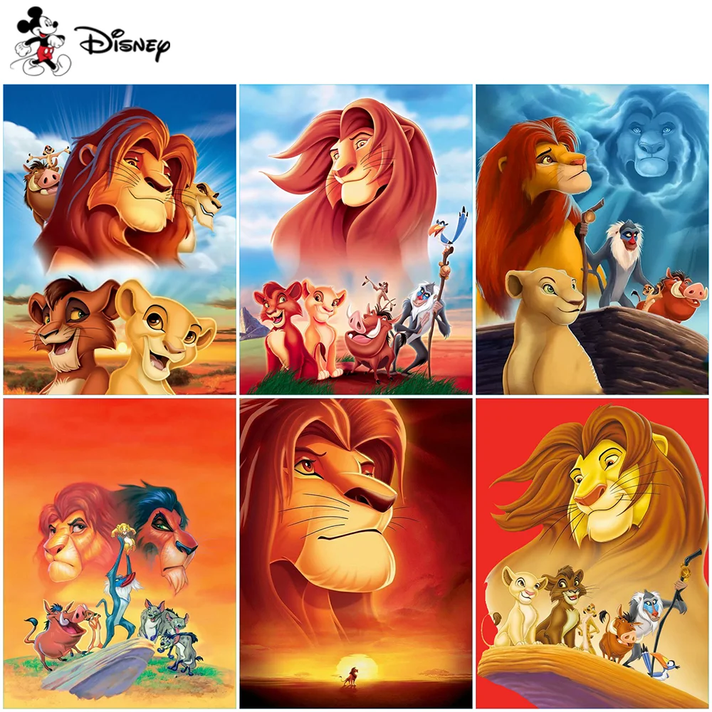 

Алмазная живопись Disney «сделай сам», картина с рисунком Лев, король, Симба, 5D, полная вышивка, искусственная мозаика, домашний декор
