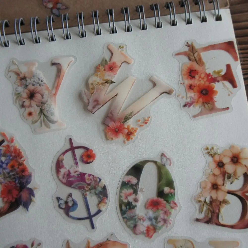 78 шт. наклейки из ПВХ в виде цветов и букв алфавита