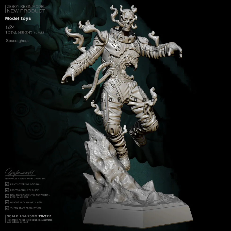 

75mm 1/24 Resin model kits figure colorless and self-assembled TD-3111