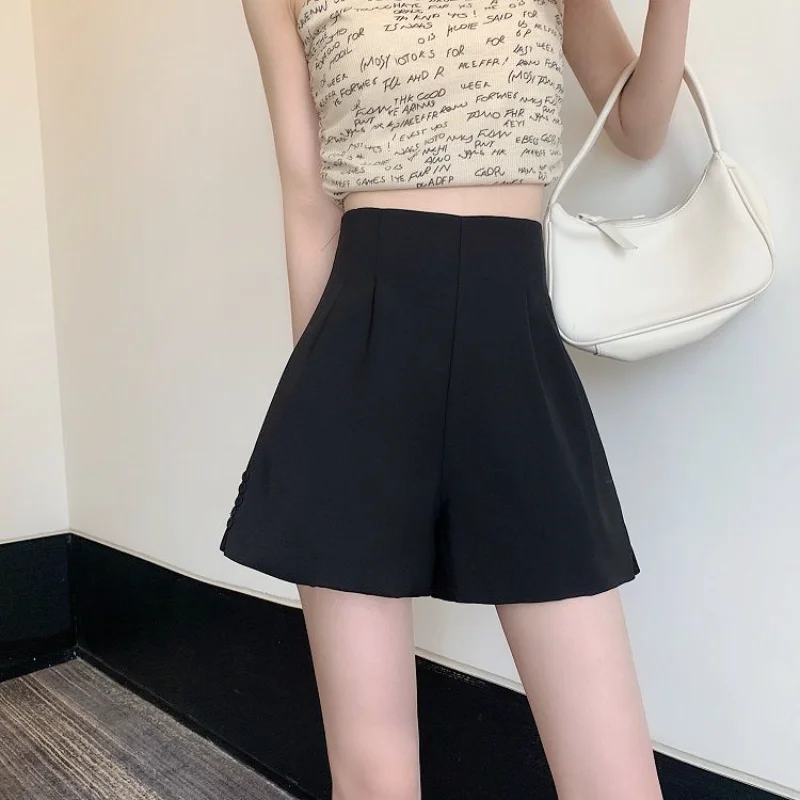 Baggy Womens Shorts High Waist Loose Mini Elastic Short Pants for Women To Wear Black Wide Korean Style Low Price Trend 2023 XL