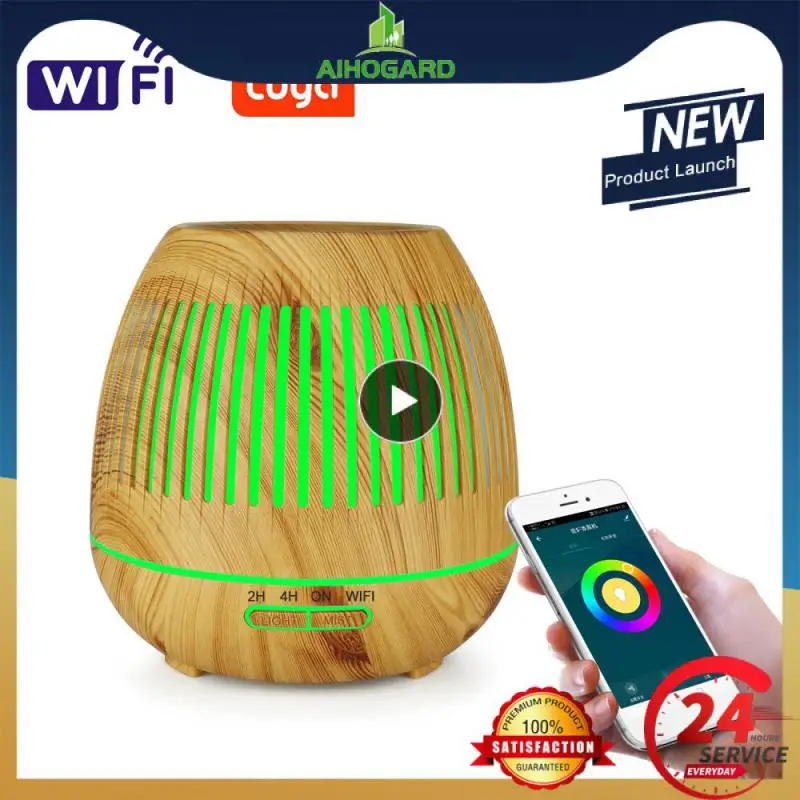 

Tuya Aromatherapy Diffuser Humidifier Wifi Wooden Air Humidifier APP Control Timer 400ml Work With Alexa Echo Google Smart Life