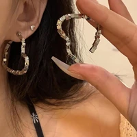 new fashion trend s925 silver needle elegant delicate love irregular square earrings female jewelry party gift wholesale