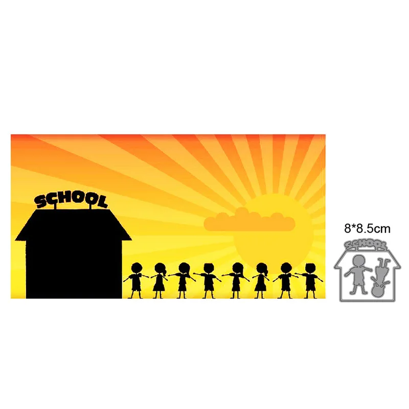 

School Student Frame Metal Cutting Dies for DIY Scrapbooking Album Paper Cards Crafts Embossing Die Cuts Handicrafts New