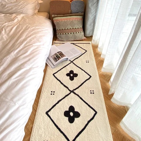 Милый прикроватный коврик INS в японском и Корейском Стиле С Простыми линиями, нескользящий коврик для спальни, Пушистый Ковер, домашний коврик, турецкий стиль, дверь, Ma