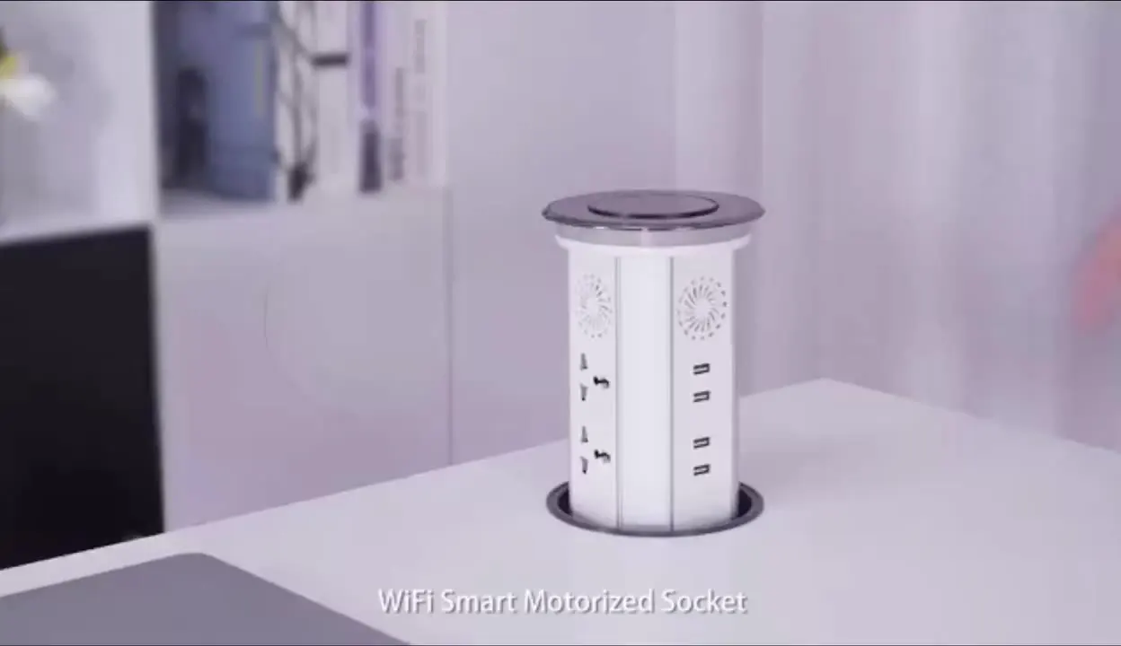 

Multifunction WIFI Smart Motorized Socket 3 positions Pop Up Socket USB Smart Table Plugs