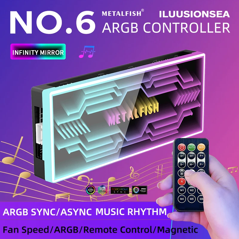 Контроллер вентилятора METALFISH ARGB с 4-контактным ШИМ для охлаждения компьютера